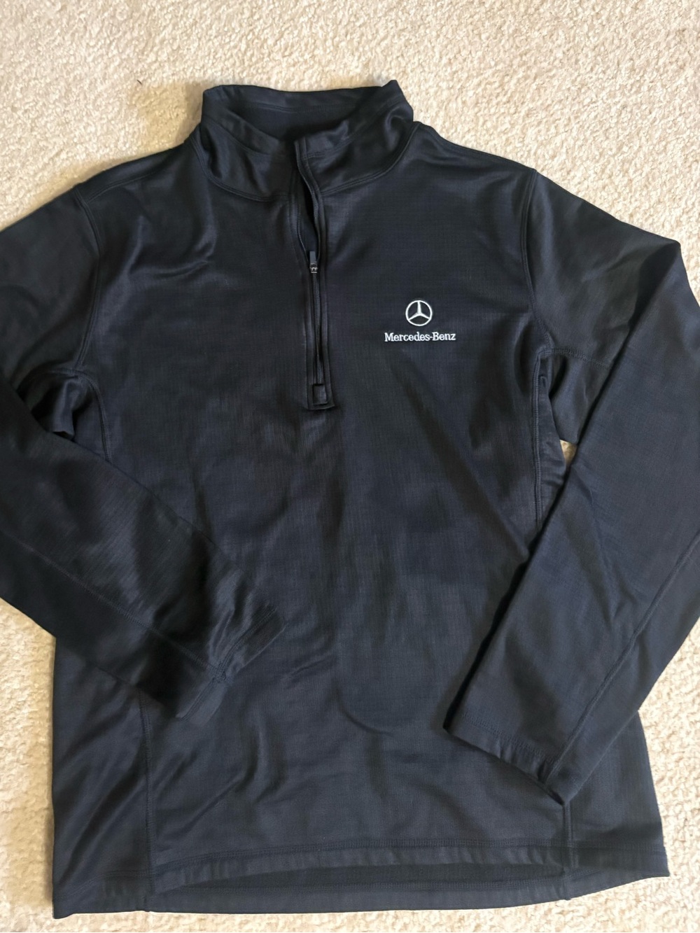 Men's Black Quarter-Zip Pullover Sweater black colour size large NEW AUTHENTIC